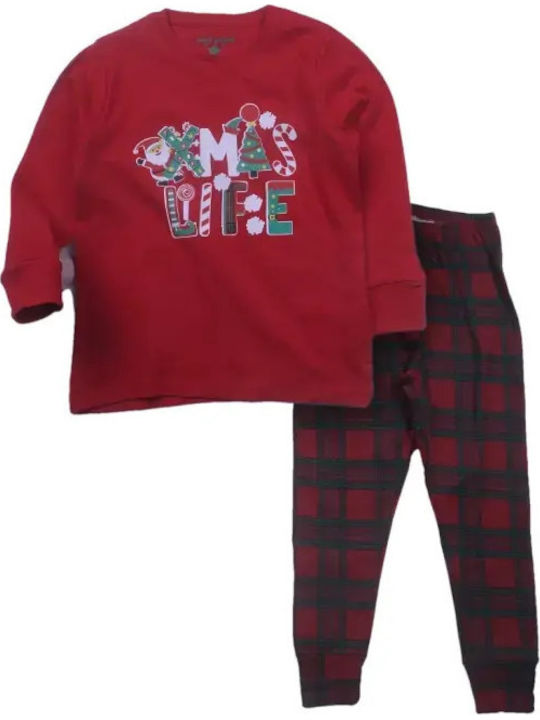 Energiers Παιδική Πιτζάμα Χειμωνιάτικη Κόκκινο Xmas Life