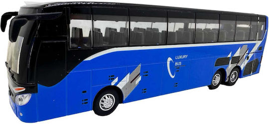 Metal Model Luxury Bus Blue 1:30 Lights Sounds Spring