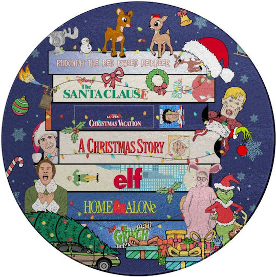 Koupakoupa Xmas Classic Movies Glass Chopping Board 30x30cm
