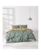 Kentia King Size Quilt 220x240cm Alexei Turquoise 300 GSM