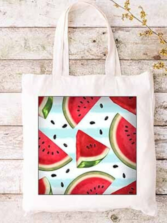 Τσάντα Πάνινη Υφασμάτινη Σχέδιο Boho Art Καρπούζι Διαστάσεις 38x40cm Μαζί Χερούλια 38x70cm