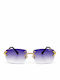 Unisex Γυαλιά Ηλίου με Μεταλλικό Σκελετό Purple / Gold Ντεγκραντέ