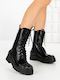 Women's Ankle Boots with Mid Heel Black