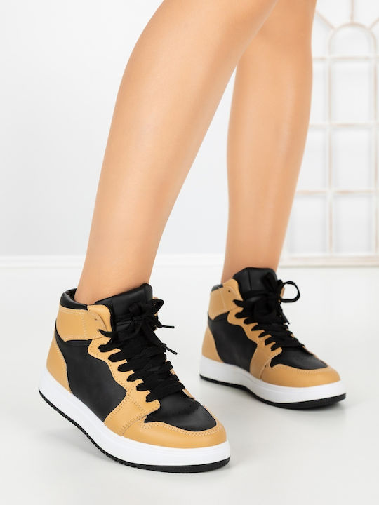 Sneakers Flatforms pentru Femei Galben-Negru