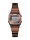 1901 Digital/Analog Women's Battery-Powered Watch with Brown Stainless Steel Bracelet