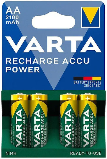 Wiederaufladbare AA-Batterien R6 2100 mAh 4er-Pack Sofort Einsatzbereit