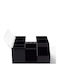 Organizator Cosmetice cu Separatoare Negru 10x22x22cm