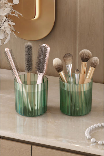 SteweHome Cutie de Organizare a Cosmeticelor cu Separatoare Verde 3 Buc