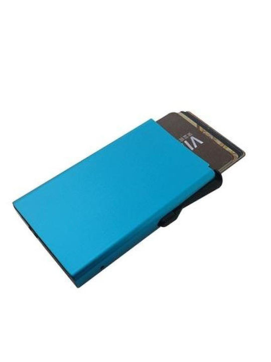 Credit Card Holder with NFC Protection & Engraving Option 6-7 Cards Blue