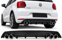 Difuzor Bară Spate Vw Polo 09-17 Mk5 6r R Look Negru Mat 00----00 Plastic Abs 1 Bucată