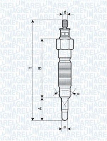 Glow Plug Mitsubishi Galloper II 2.5 TD Hyundai H-1 2.5 TD Magneti Marelli MGP198 11V M10x1.25 MGP198-10718