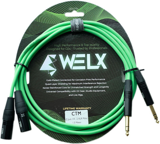 Welx Cablu 2 x XLR tată - 2 x XLR mamă Negru 3 m CTM-SERIE-3M