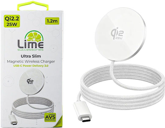 Lime Qi2 Wireless Charger 25W White (LWM25W)