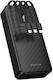 Power Bank 20000mah 4 Ενσωματωμένα Καλώδια Usb-c Lightning Micro Usb & Usb-a Μαύρο