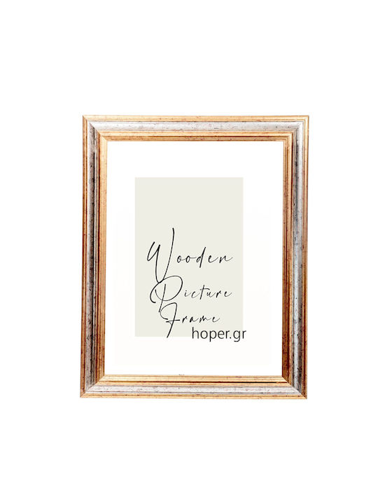 Wall Photo Frame Wooden with Gold Frame