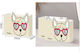 Hearts Paper Gift Bag Beige 23x10x18cm