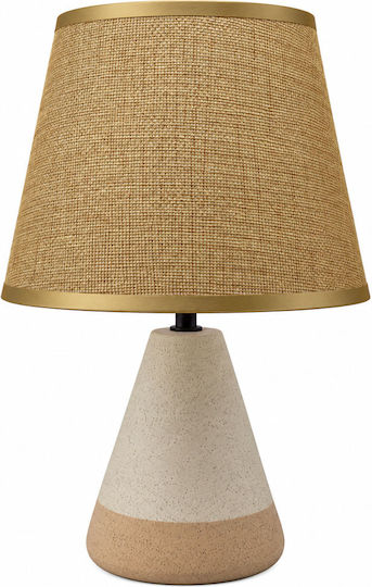 Ankor Ceramic Table Lamp with Beige Shade and Gold Base
