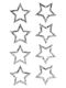 Bsb Creative Christmas 3D Glitter Silver Stars 1 Sheet