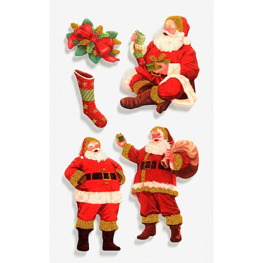 Αυτοκολλητα Bsb Creative Christmas Glitter Santa Claus 1 Φύλλο