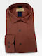 Long-Sleeve Slim-Fit Shirt in Burgundy