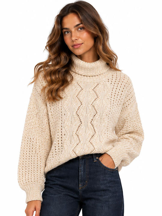 Tiffosi Damen-Rollkragenpullover Beige