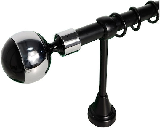 Rodeco Galerie Metalică Simplă Φ19 mm 140 cm Neagră