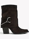 Braune Western-Stiefeletten mit Metallverzierung