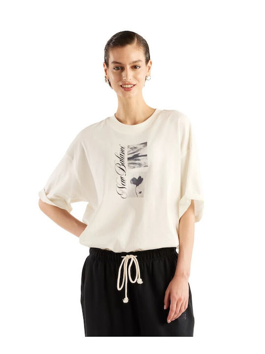 Pressed Women’s Oversized Floral White T-Shirt