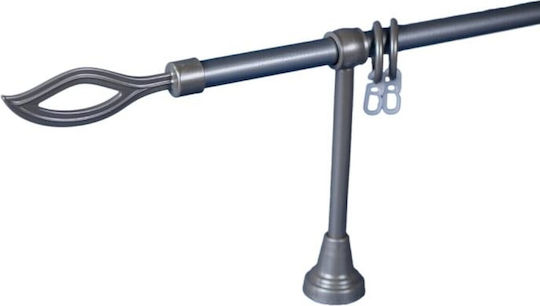 Rodeco Galerie Simplă din Plastic Ø16 mm 140 cm Matte Chrome