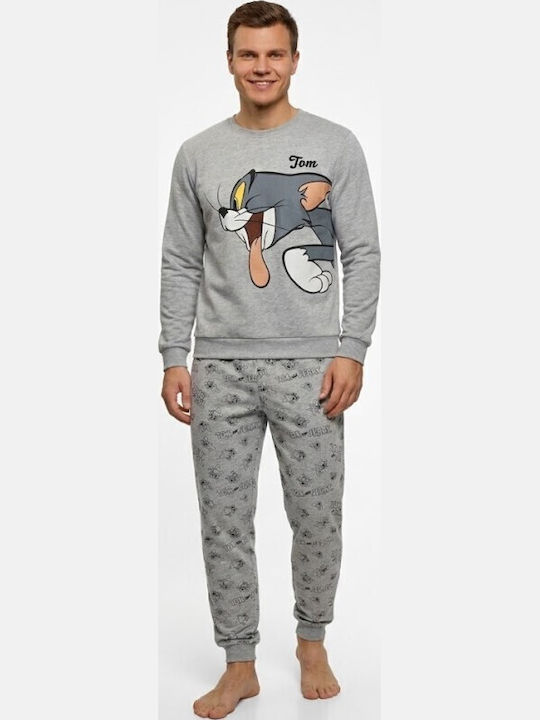 Soccus Pijama de Iarnă pentru Bărbați din Bumbac Gri