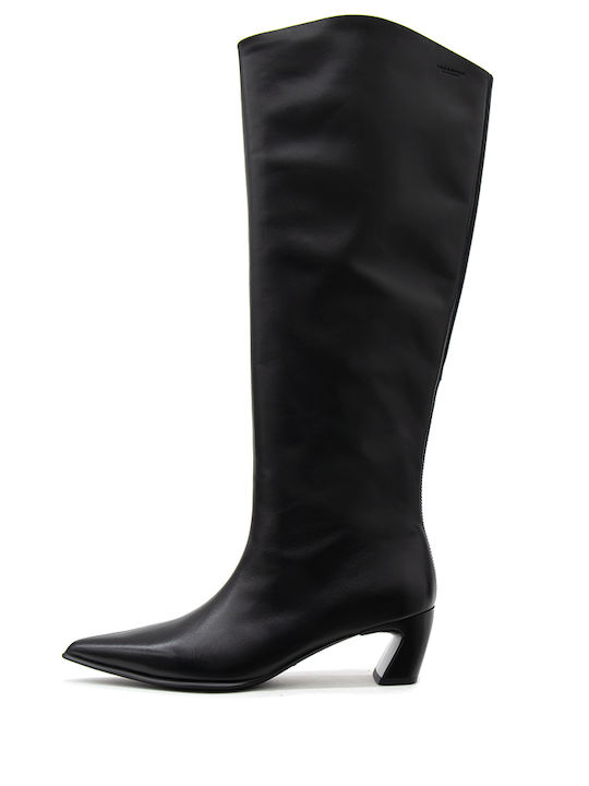 Ilona Leather Women's Boots with Medium Heel Black