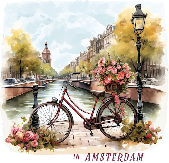 Bound Leather My Album In Amsterdam Photo Album with Rice Paper 30x30cm Album Box 60 Pages