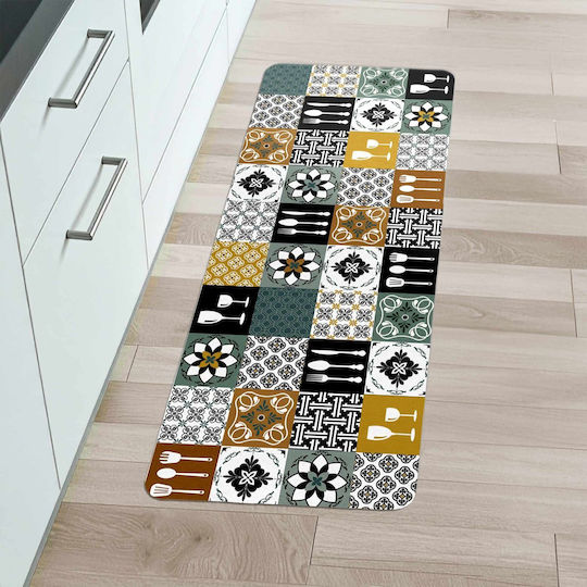 L-c Caretti Covor Antiderapant Dreptunghiular Negru 45x120cm