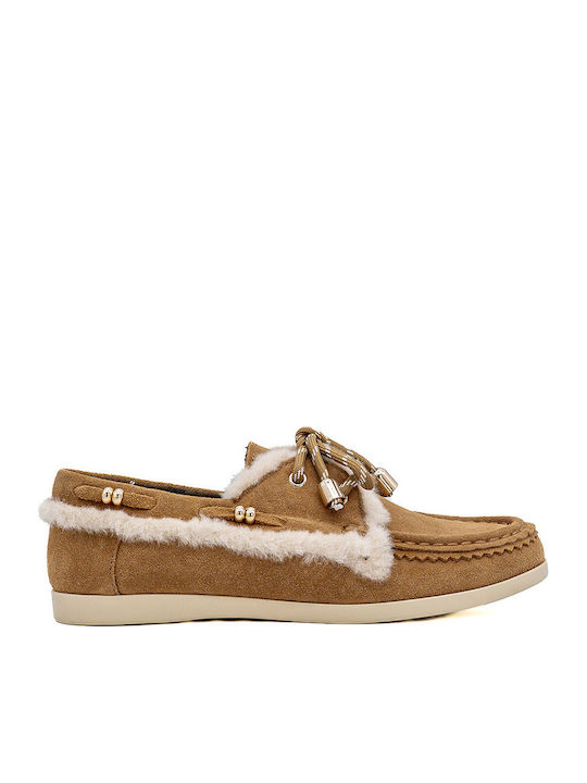 Colors Of California Suede Γυναικεία Boat Shoes σε Καφέ Χρώμα