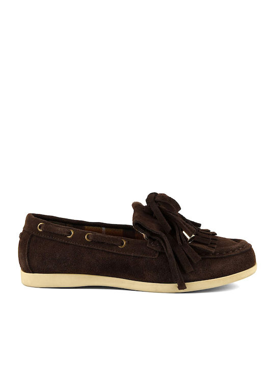 Colors Of California Suede Γυναικεία Boat Shoes σε Καφέ Χρώμα