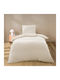 L-c Pilou Duvet Cover Set 140x200cm Single with 2 Pillowcases Natural