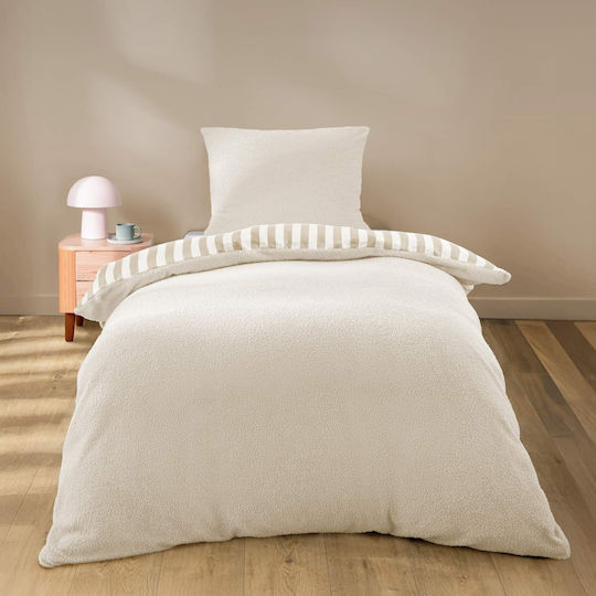 L-c Pilou Duvet Cover Set 140x200cm Single with 2 Pillowcases Natural