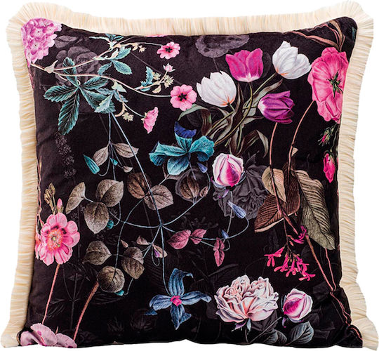 Palamaiki Față de Pernă Decorativă As154 din Catifea Neagră 43x43 cm