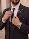 Winter Men's Groom's Suit with Vest in Slim Fit Black