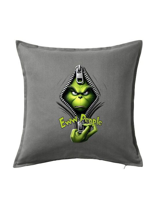 Grinch Eww People Grey Sofa Pillow 100% Cotton ...