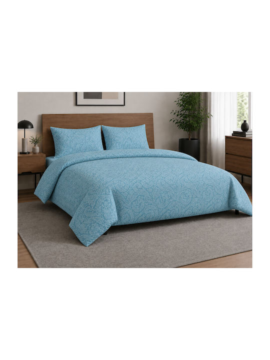 Set Double Quilt 220x240cm Lumora Lahour Blue