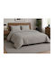 Lumora Zik Zak Beige Double Quilt Set 220x240 cm