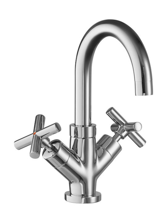 Omnires Modern C301 Tall Silver Mixing Sink Faucet