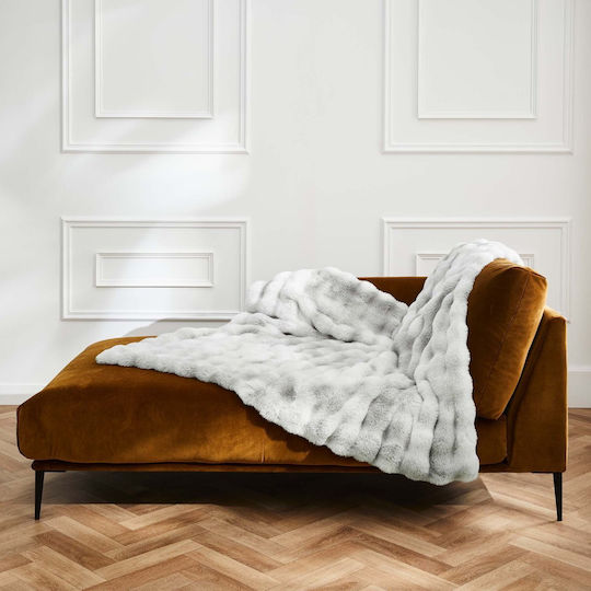 L-c Mounty Furry Sofa Blanket 125x150cm Grey