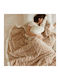 Ehome Sherpa Double Blanket 220x240 cm Beige Knitted Sherpa Double Blanket 220x240 LUC-PLEXTO220-Beige