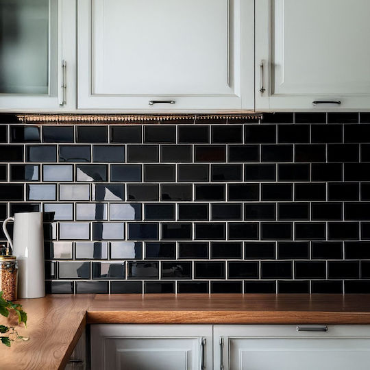 3D Wall Panels in Black Adhesive Plastic 30.5x25 cm
