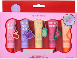 Yes Studio Σετ Lip Balms Pineapple, Cherry, Coconut, Pineapple & Watermelon 5 x 12ml