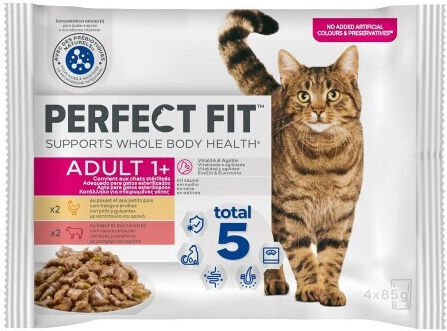 Nassfutter für Katzen mit Fleisch 4 x 85 g