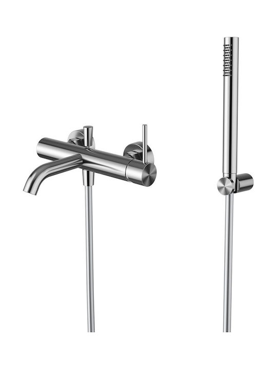 Karag Eternity Retro Bathtub Mixer Faucet Complete Set Inox Grey