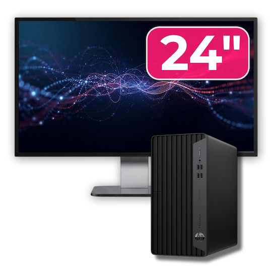 HP ProDesk 600 G6 MT + 24" Monitor Refurbished Grade A (Core i7-10700/8GB/256GB SSD/No OS)